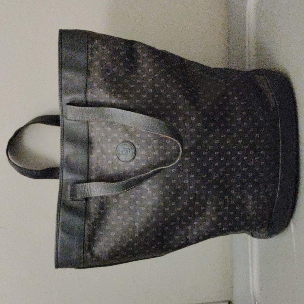Fendi Vintage FF Logo Blue Canvas/Leather Shoulder/Tote Bag
